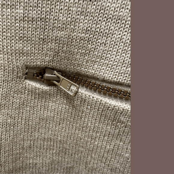 Cabela’s Half-Zip Sweater | Wool Blend Beige | Size L | Vintage - Picture 6 of 6